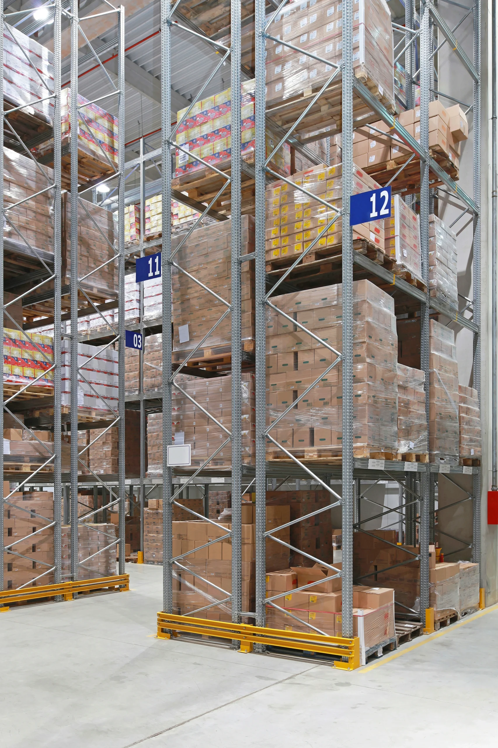 A corner of the logistics company's warehouse
