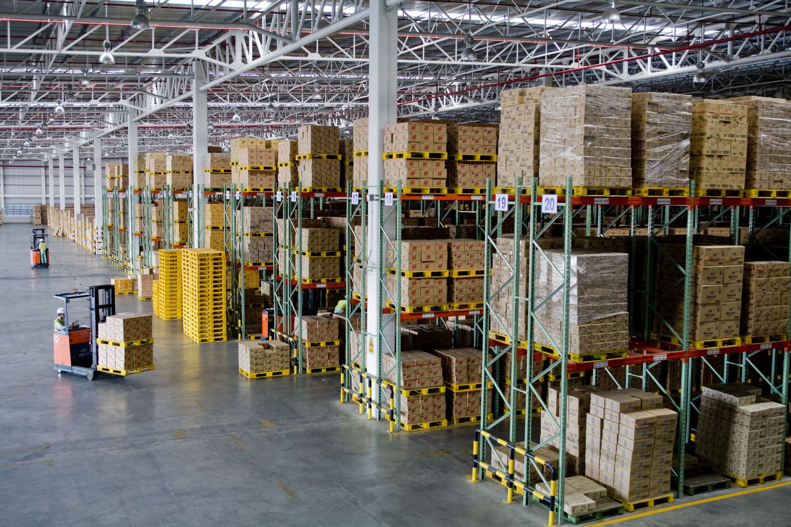 A massive logistics warehouse